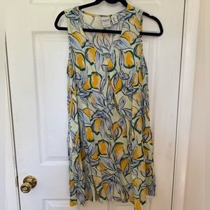 Rachel Zoe lemon print linen dress. Size small